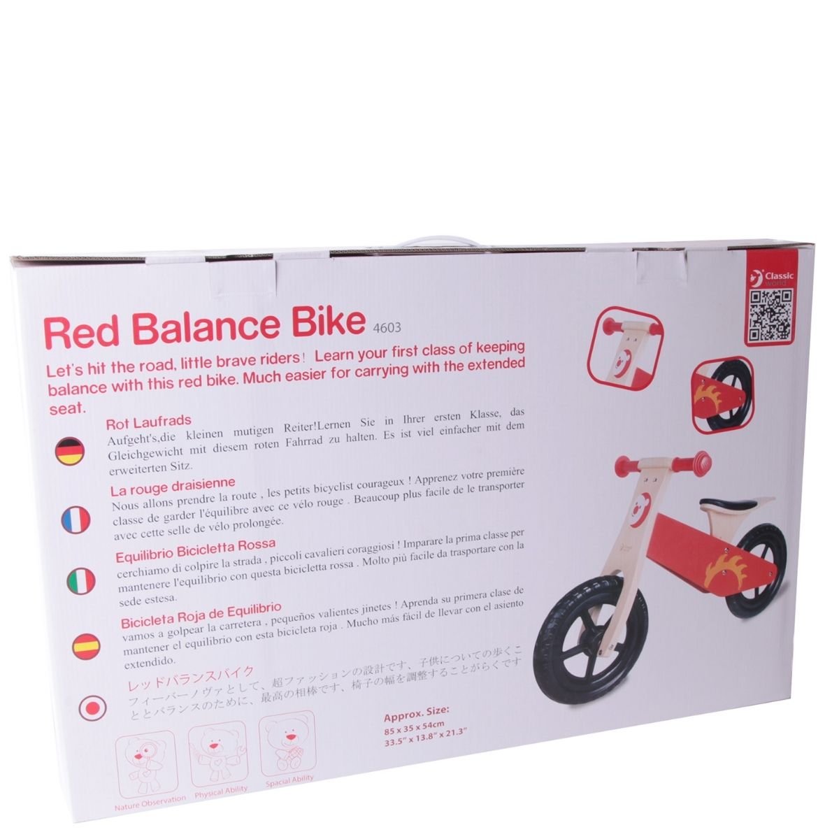 Bicicleta sin pedales roja