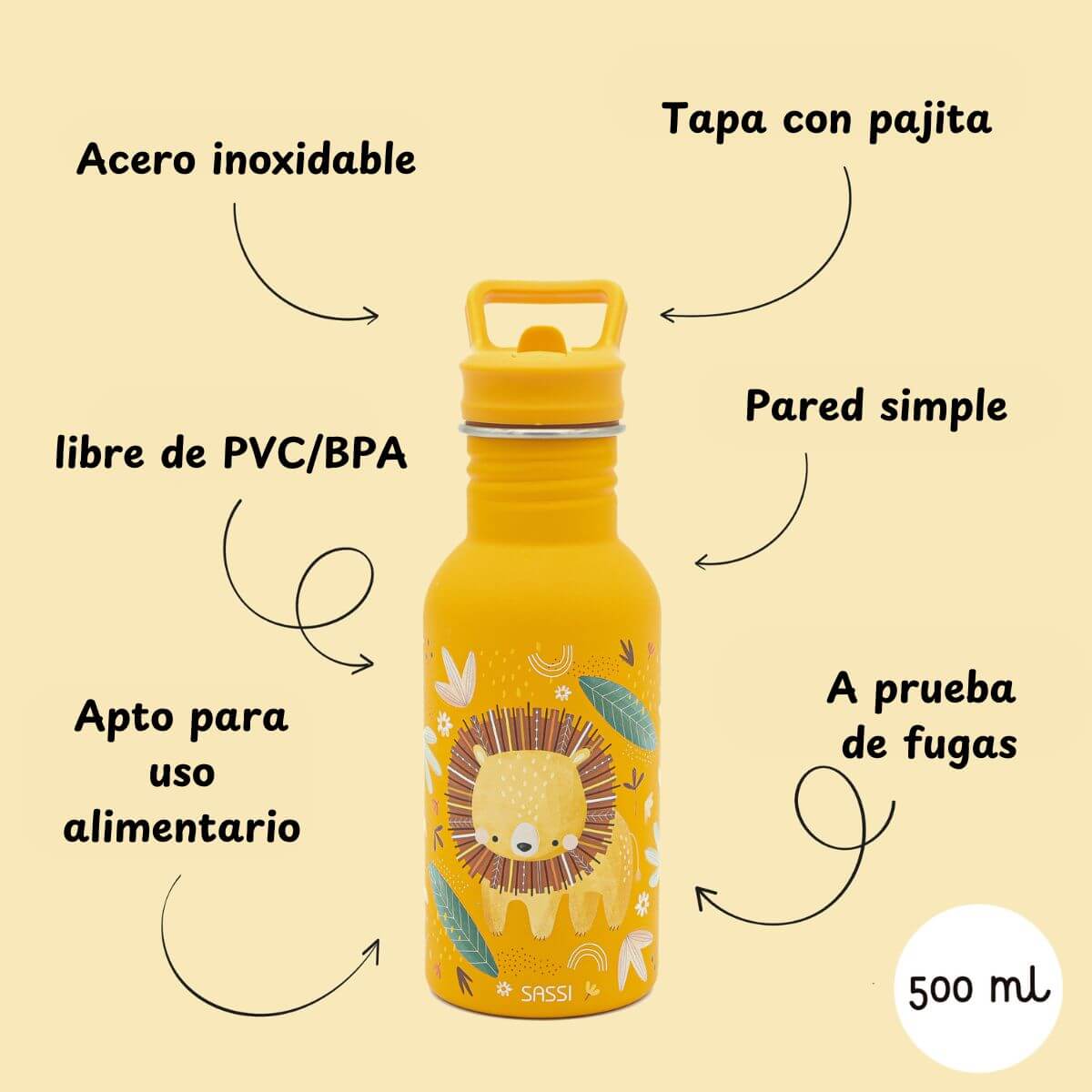 Botella Acero Inox León
