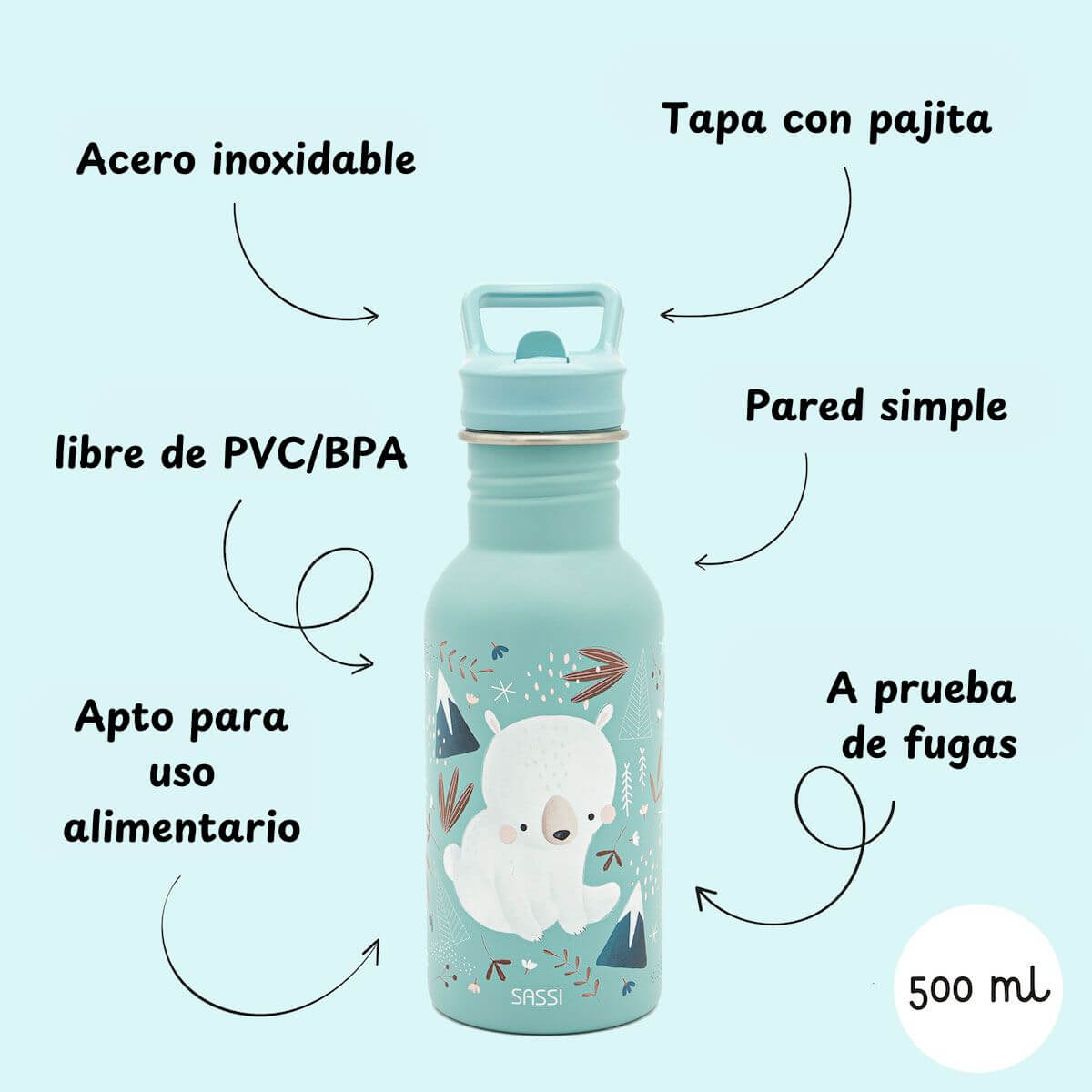 Botella Acero Inox Oso Polar