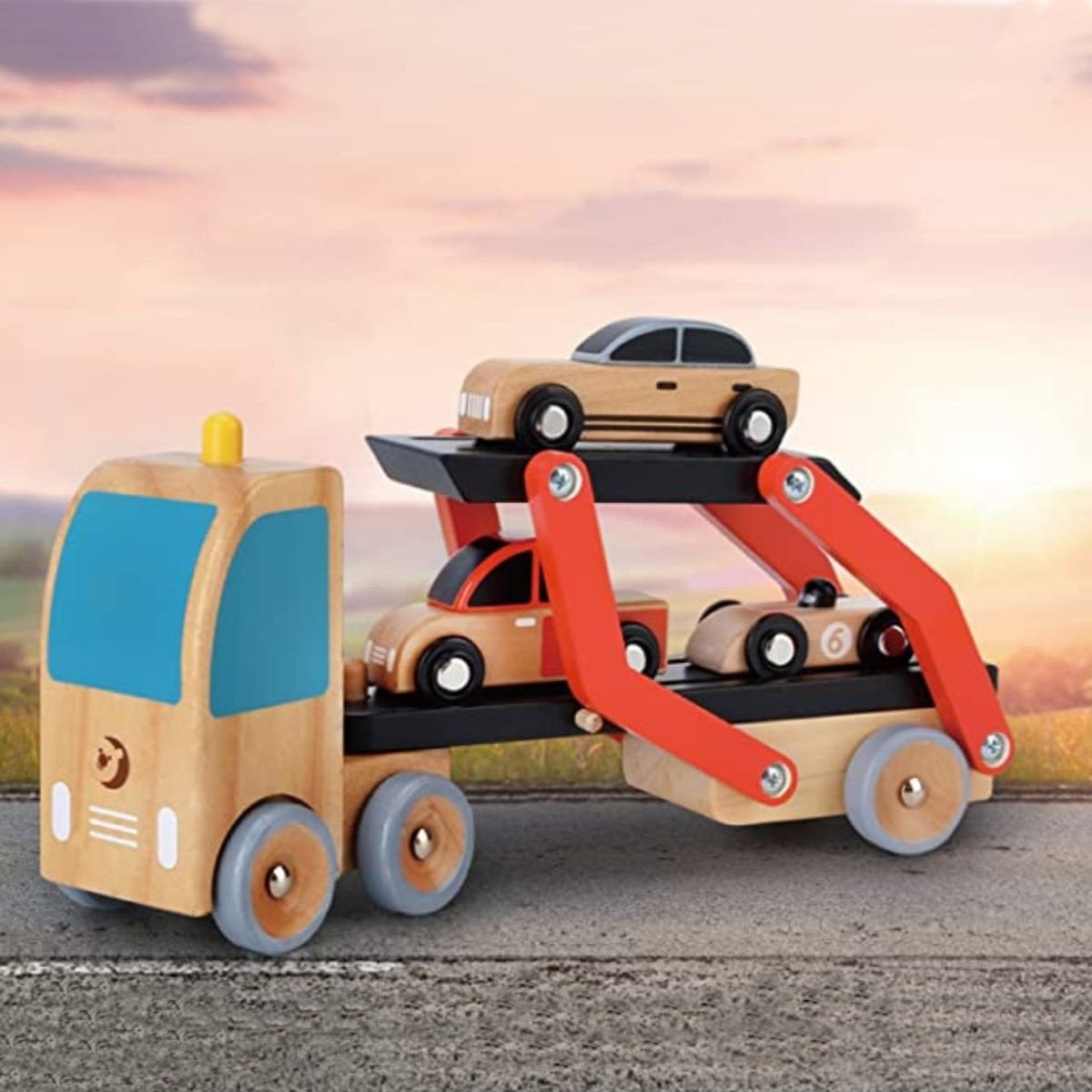 Camión remolque con coches