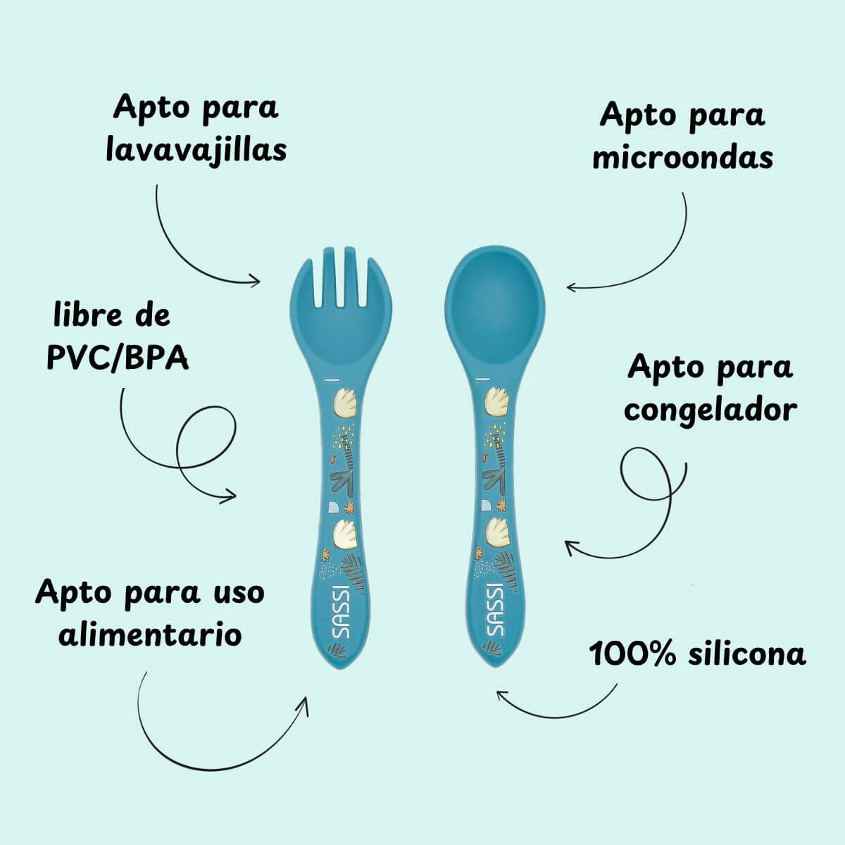 Cubiertos de silicona Elefante