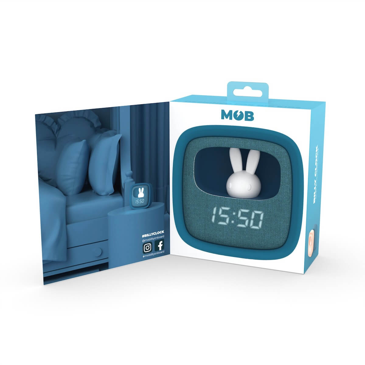 Despertador y Luz Nocturna BILLY CLOCK - Azul oscuro