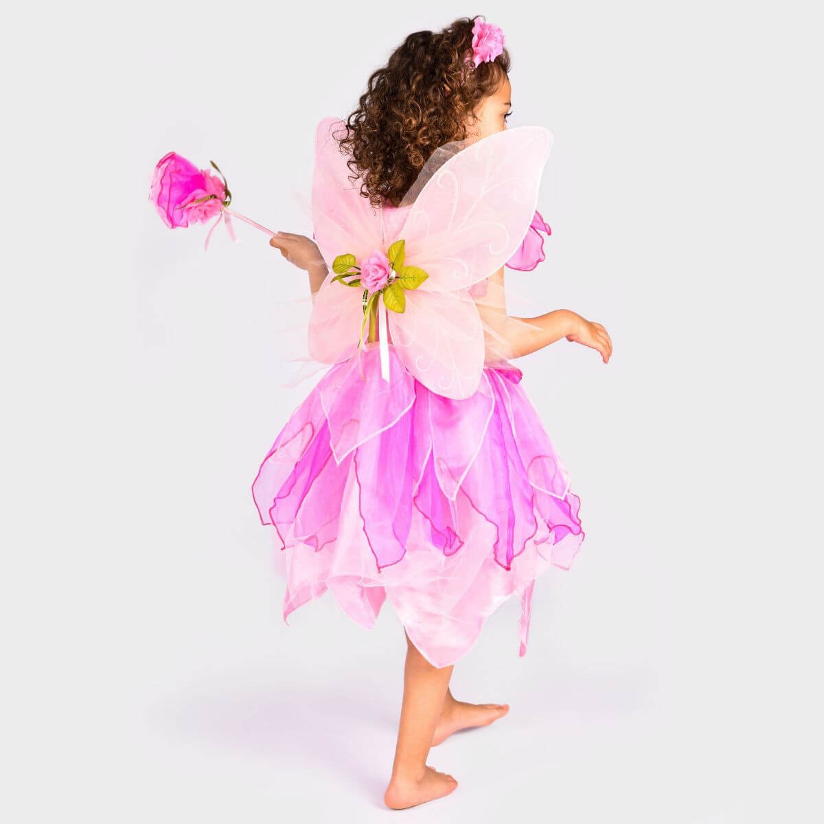 Disfraz Hada Rosa con Alas, Diadema y Varita (varias tallas)