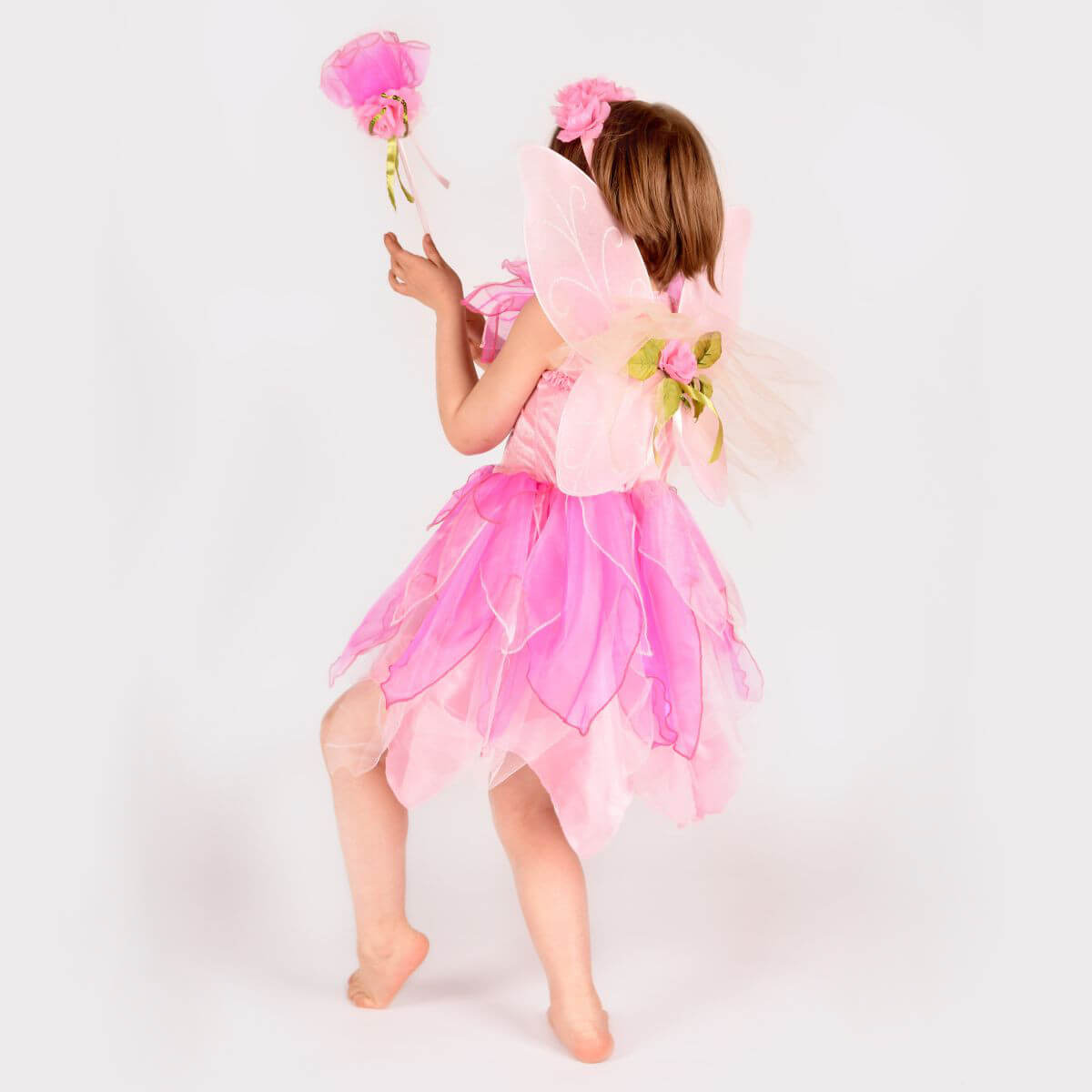 Disfraz Hada Rosa con Alas, Diadema y Varita (varias tallas)