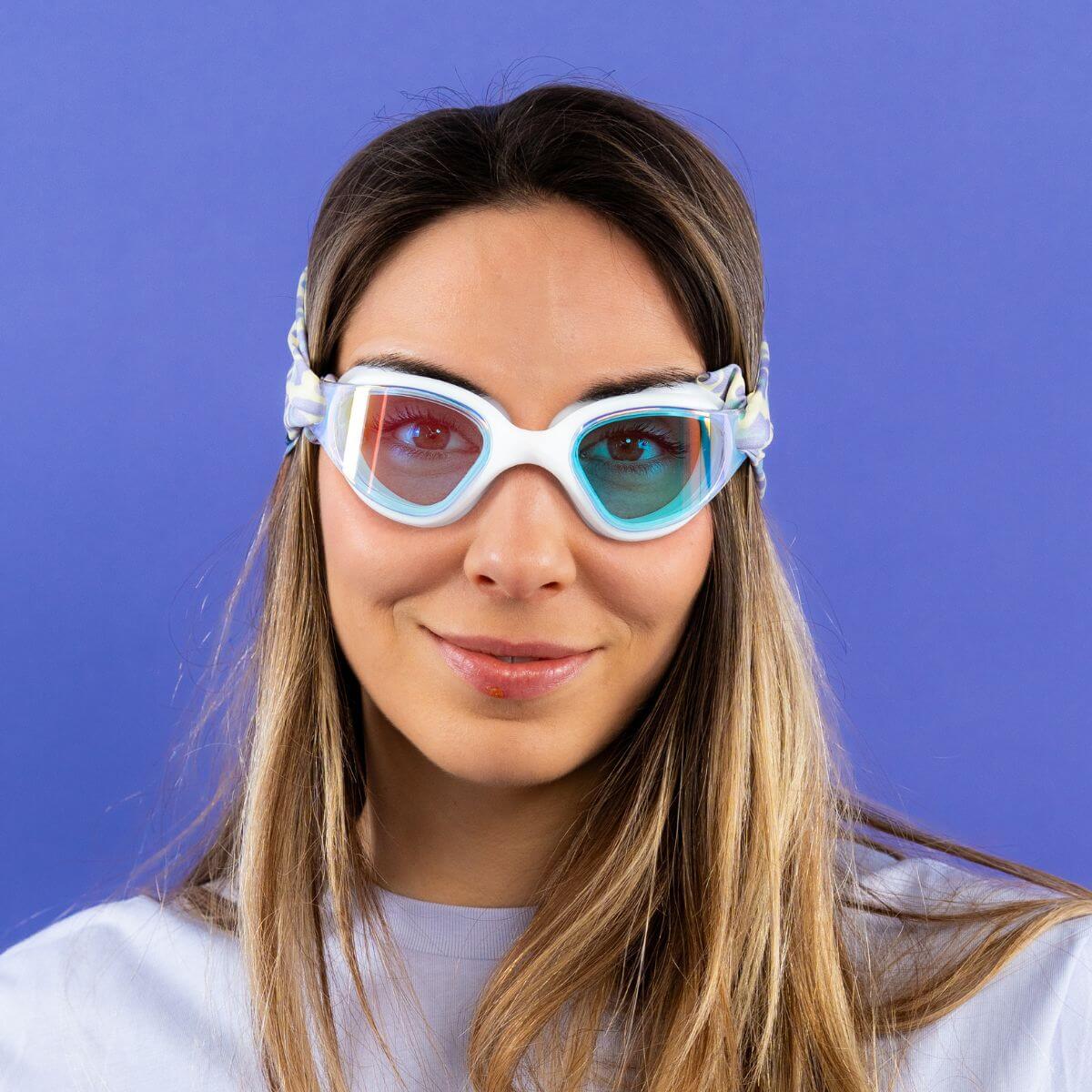 Gafas de natación Leopardo amarillo y violeta (+11 años)