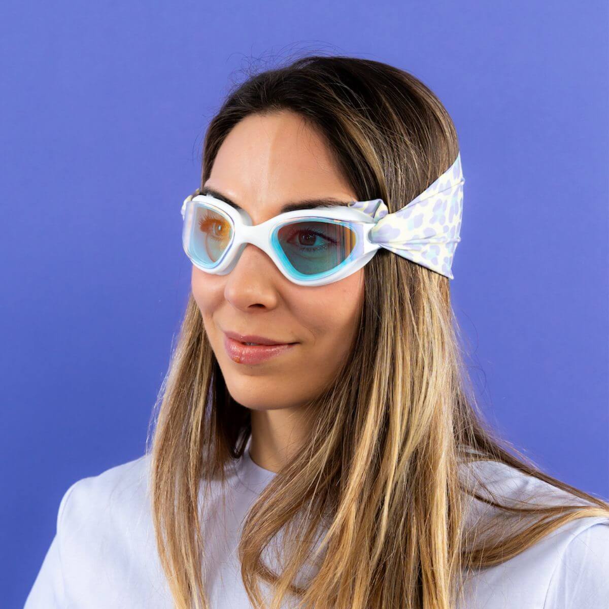 Gafas de natación Leopardo amarillo y violeta (+11 años)
