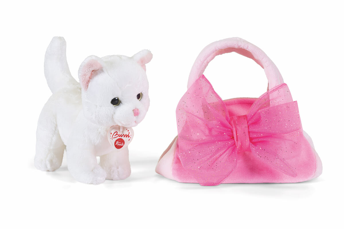 Gatito en bolsa con lazo