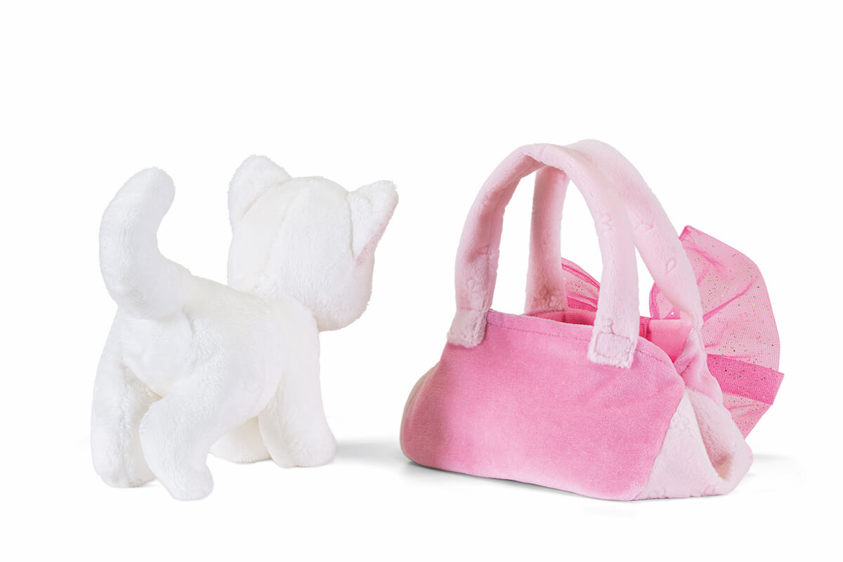 Gatito en bolsa con lazo