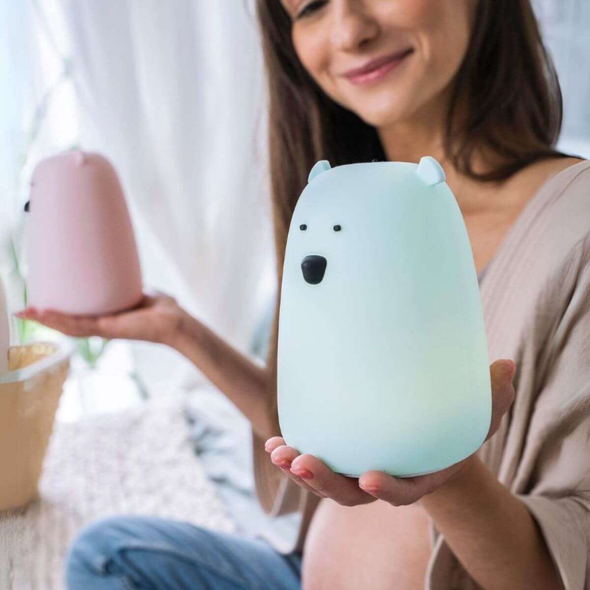 Lámpara de silicona Oso Azul