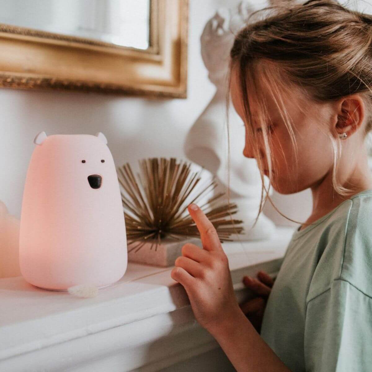 Lámpara de silicona Oso Rosa