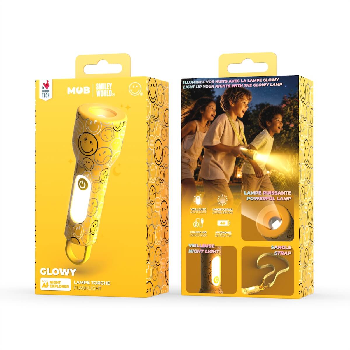 Linterna GLOWY - Smiley Amarillo