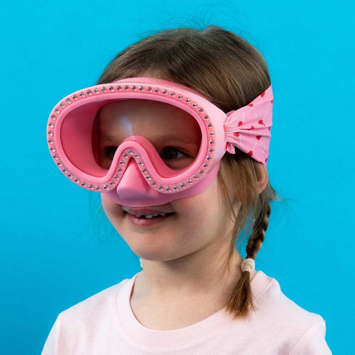Máscara de buceo Corazones de piruleta (3 - 10 años)