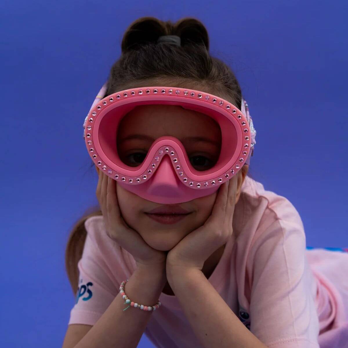 Máscara de buceo Diamantes Rosa (3 - 10 años)