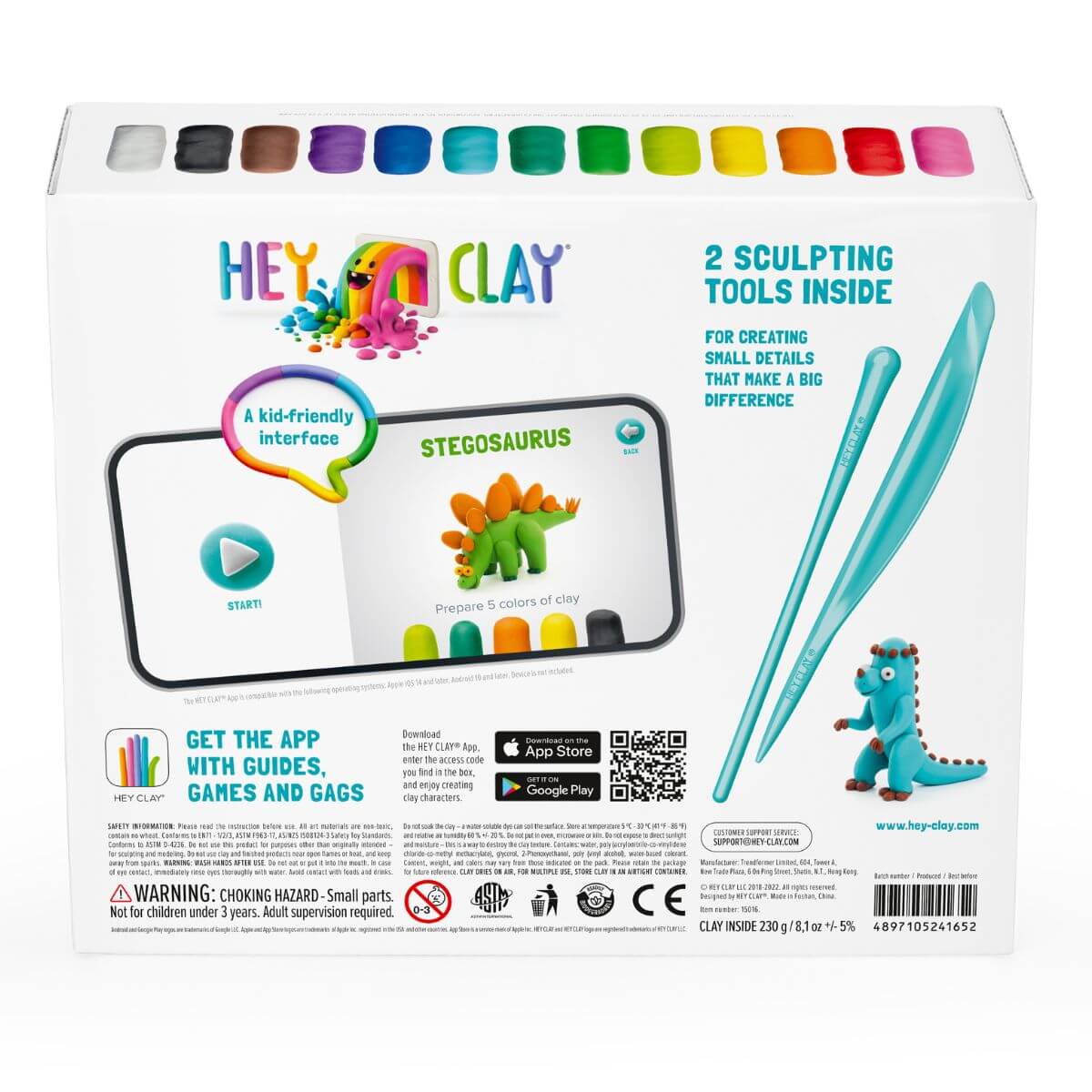 Plastilina interactiva Dinosaurios (15 botes)