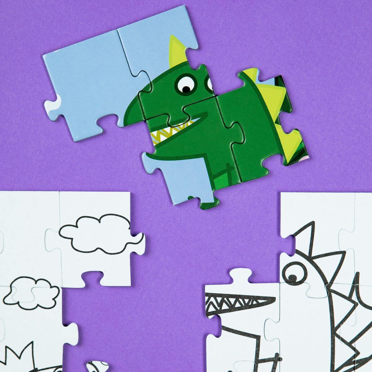 Puzzle 2 en 1 para colorear Peppa Pig Banquete (60 piezas)