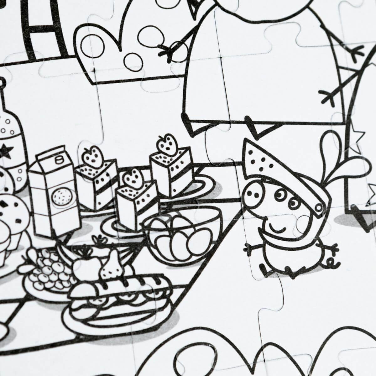 Puzzle 2 en 1 para colorear Peppa Pig Banquete (60 piezas)
