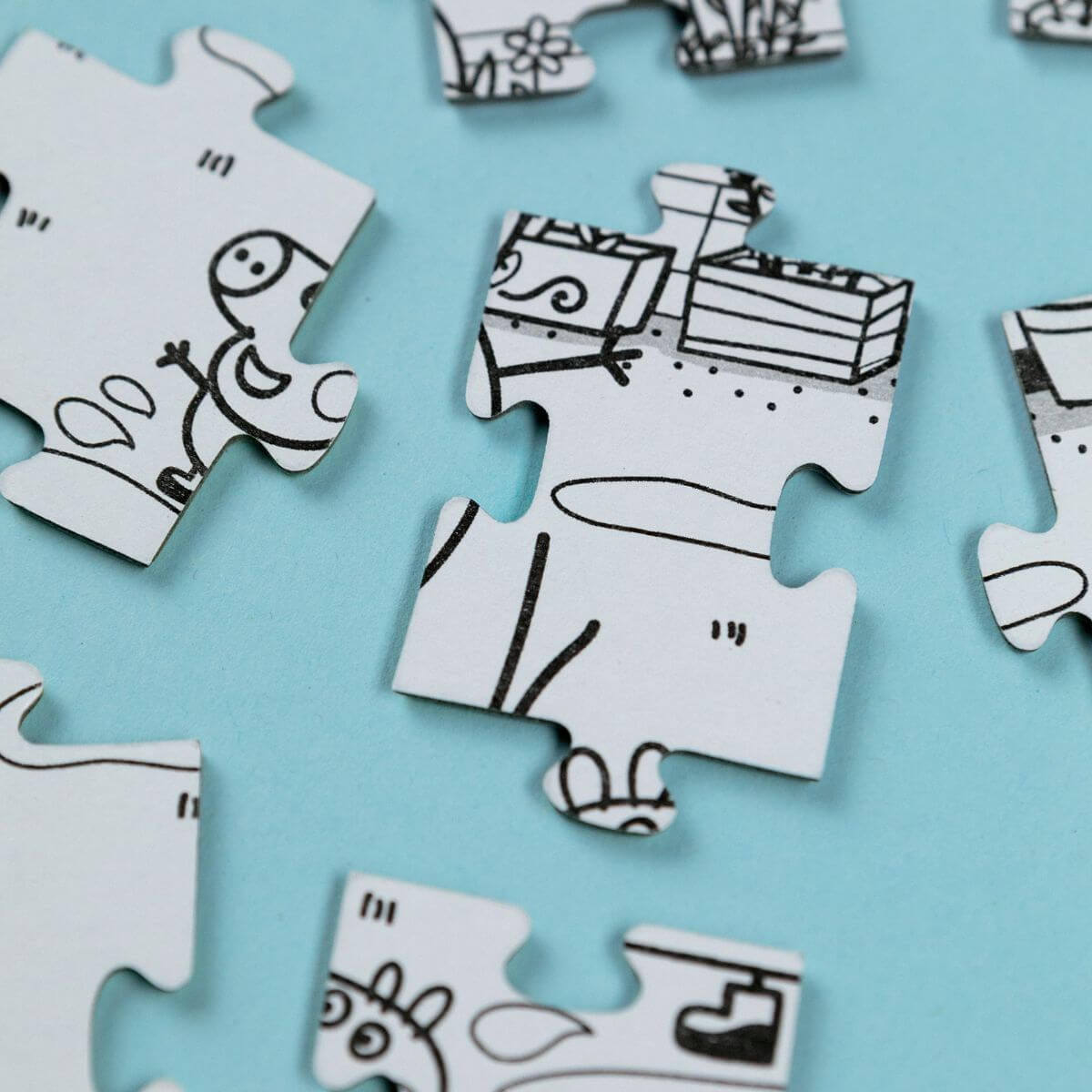 Puzzle 2 en 1 para colorear Peppa Pig Familia(60 piezas)