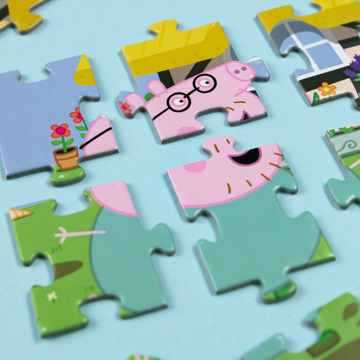 Puzzle 2 en 1 para colorear Peppa Pig Familia(60 piezas)