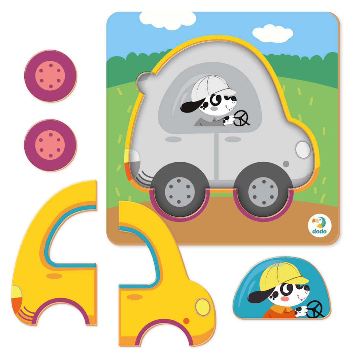 Puzzle encajable mini Coche