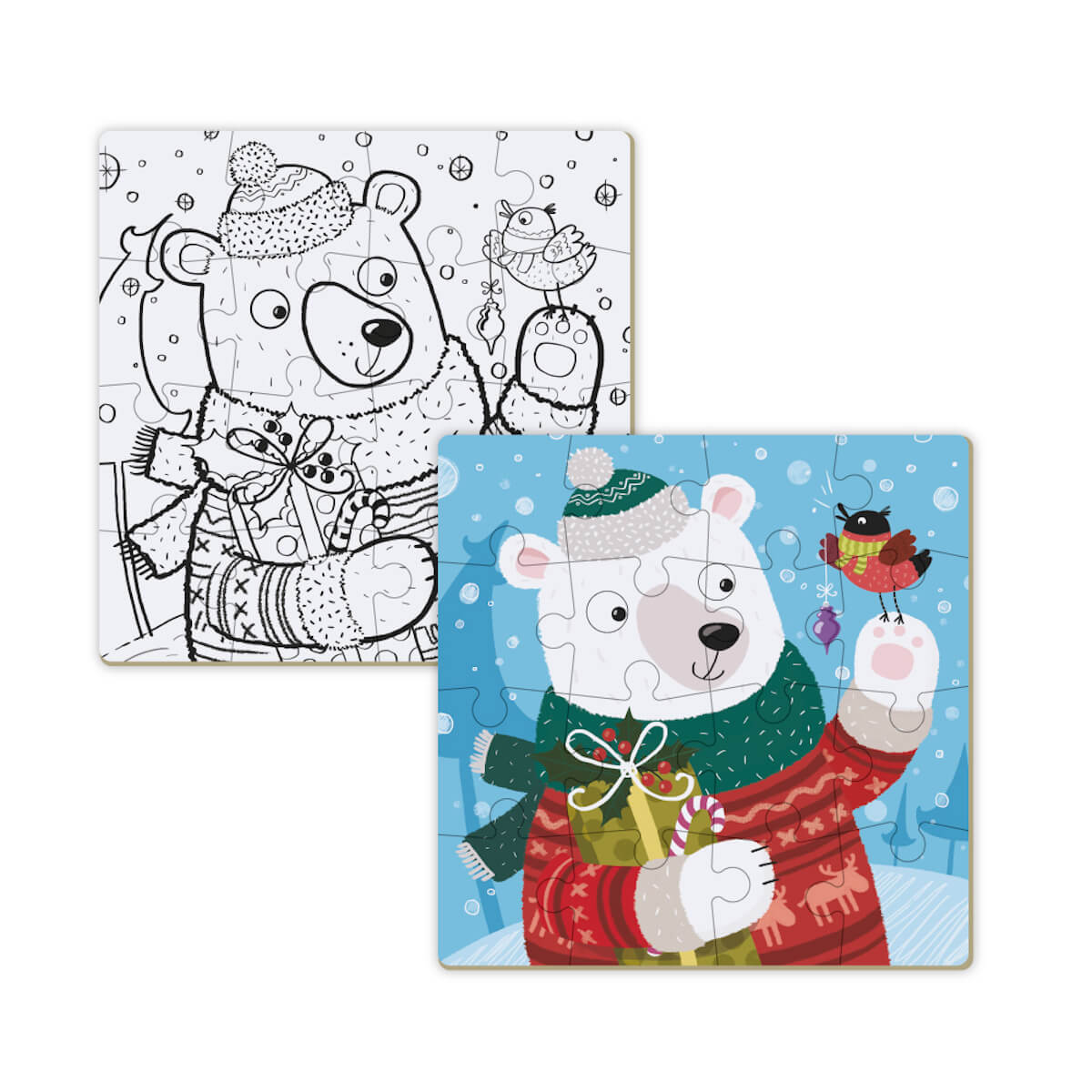Puzzle para colorear 2 en 1 Oso polar