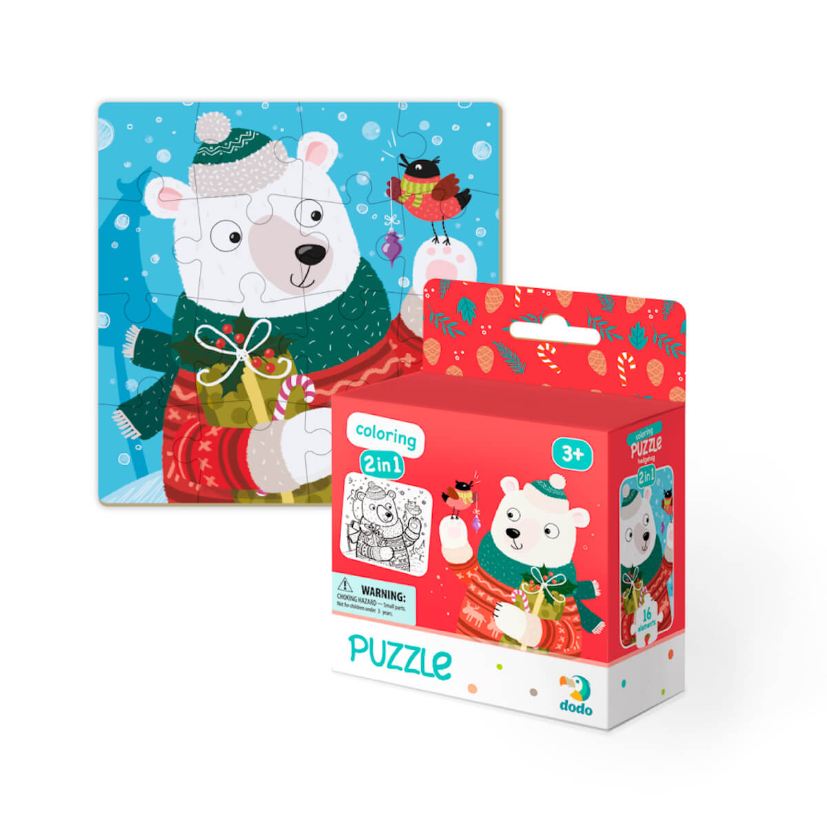 Puzzle para colorear 2 en 1 Oso polar