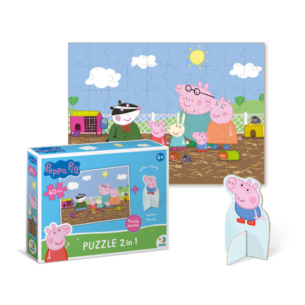 Puzzle Peppa Pig con figura de George Pig (60 piezas)