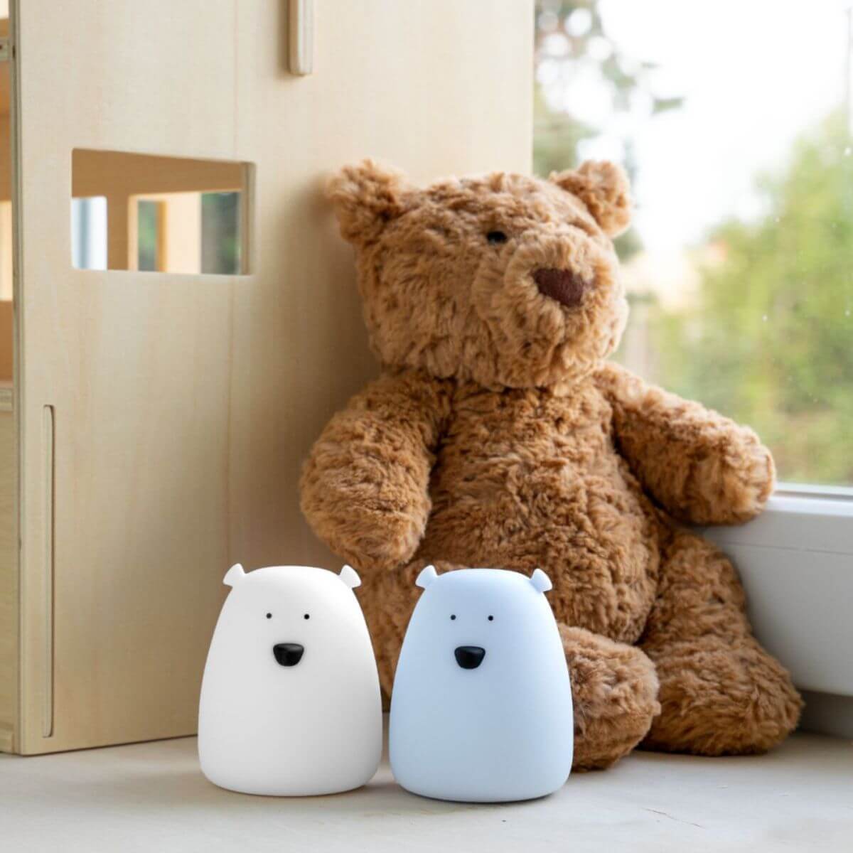 Set de 2 Mini Lámparas Oso Blanco & Azul Ártico