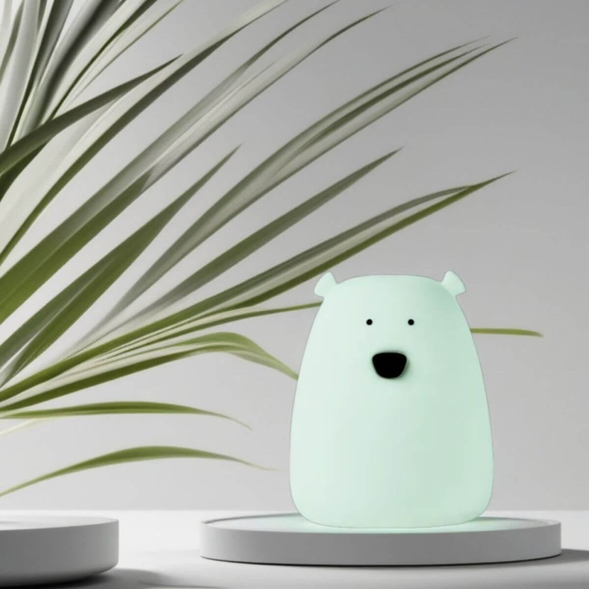 Set de 2 Mini Lámparas Oso Blanco & Menta