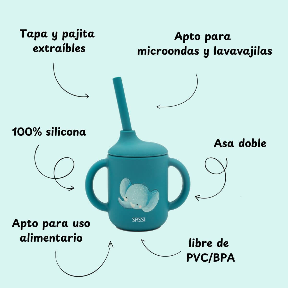 Taza de silicona Elefante