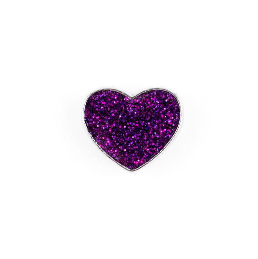 Adorno 8mm - Corazón Purpurina Violeta