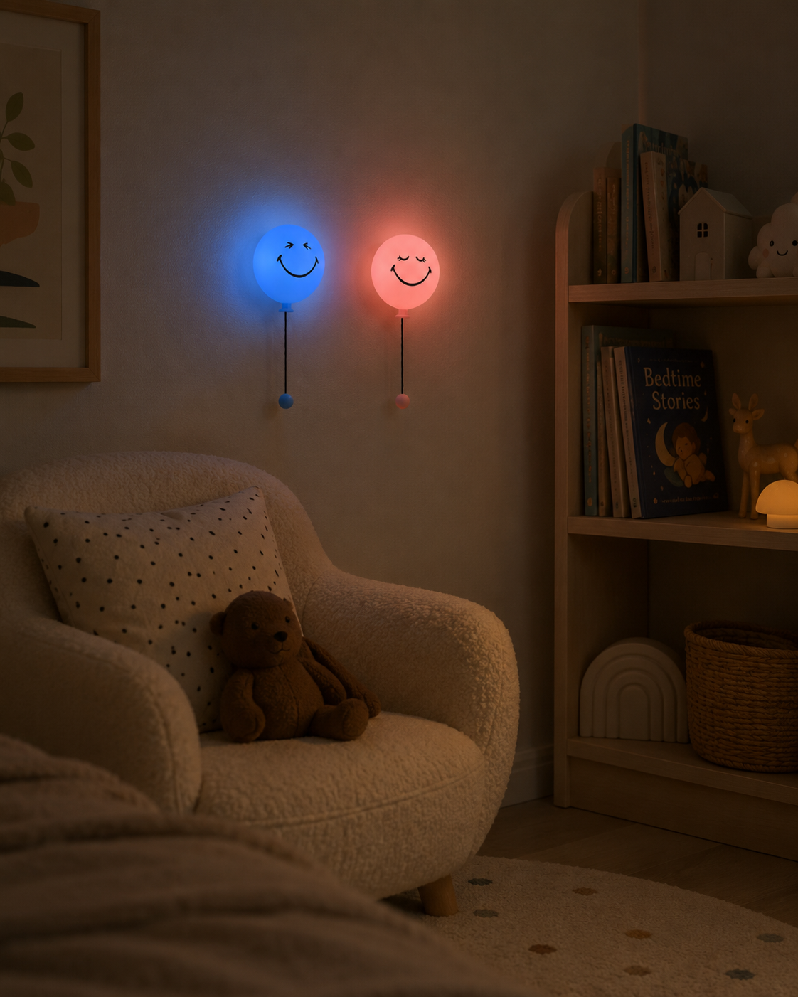 Lámpara BUBBLY - Smiley Azul