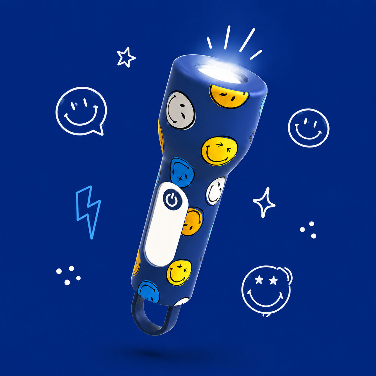 Linterna GLOWY - Smiley Azul