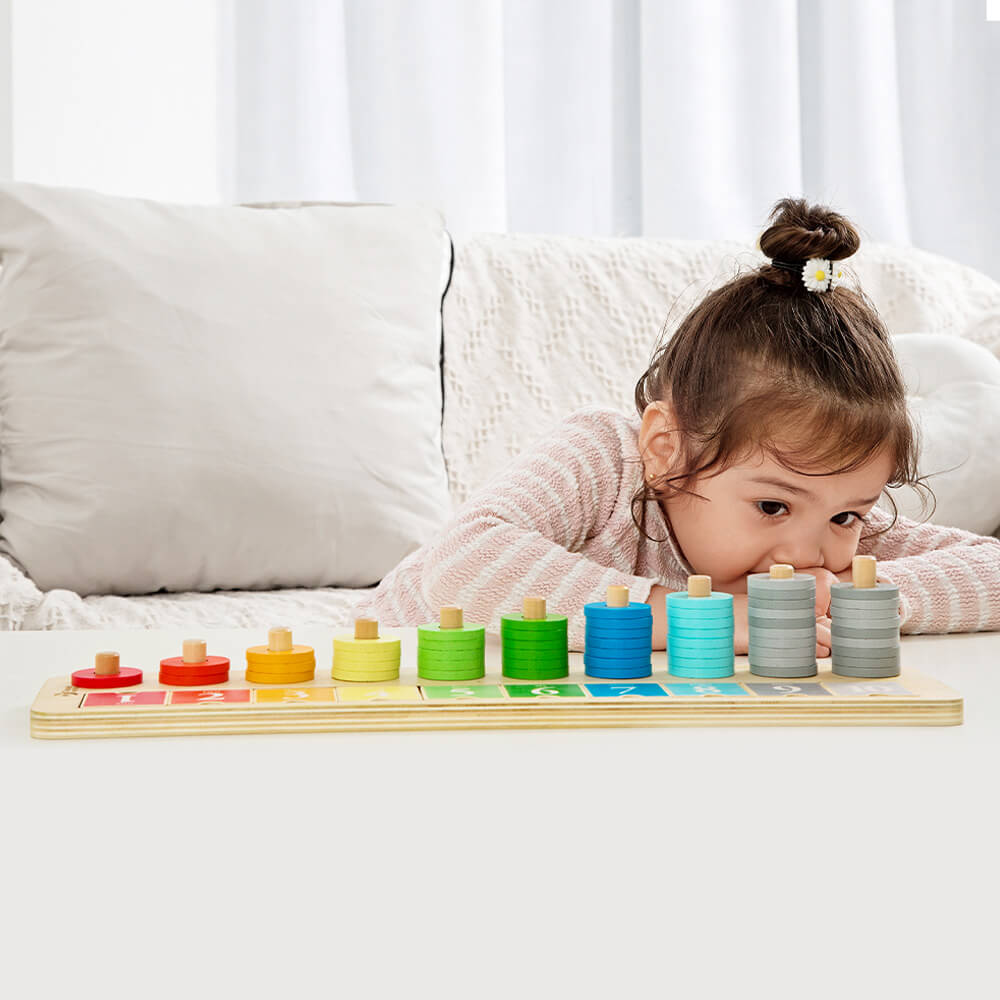 Apilable de madera para aprender a contar