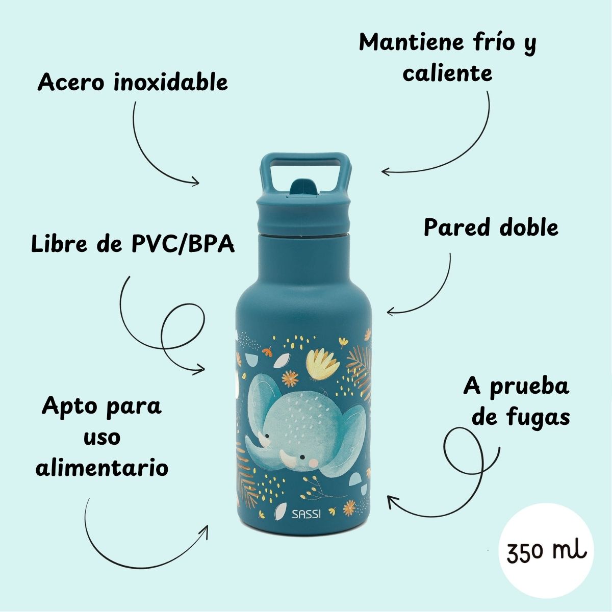 Botella Térmica Acero Inox Elefante
