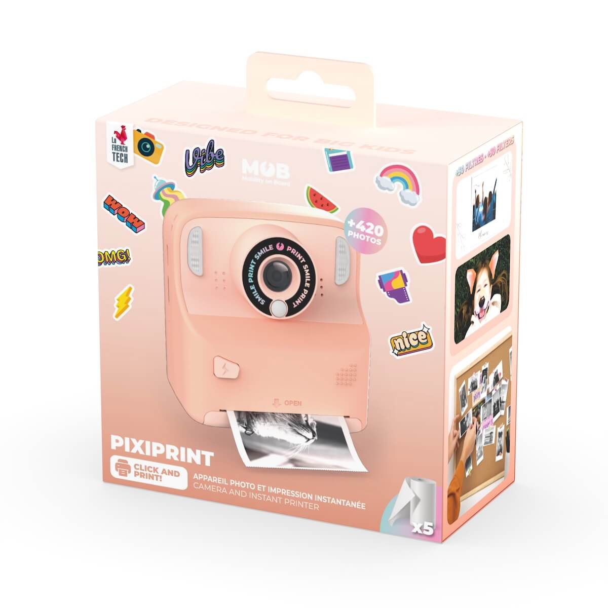Cámara Digital Instantánea PIXIPRINT - Rosa