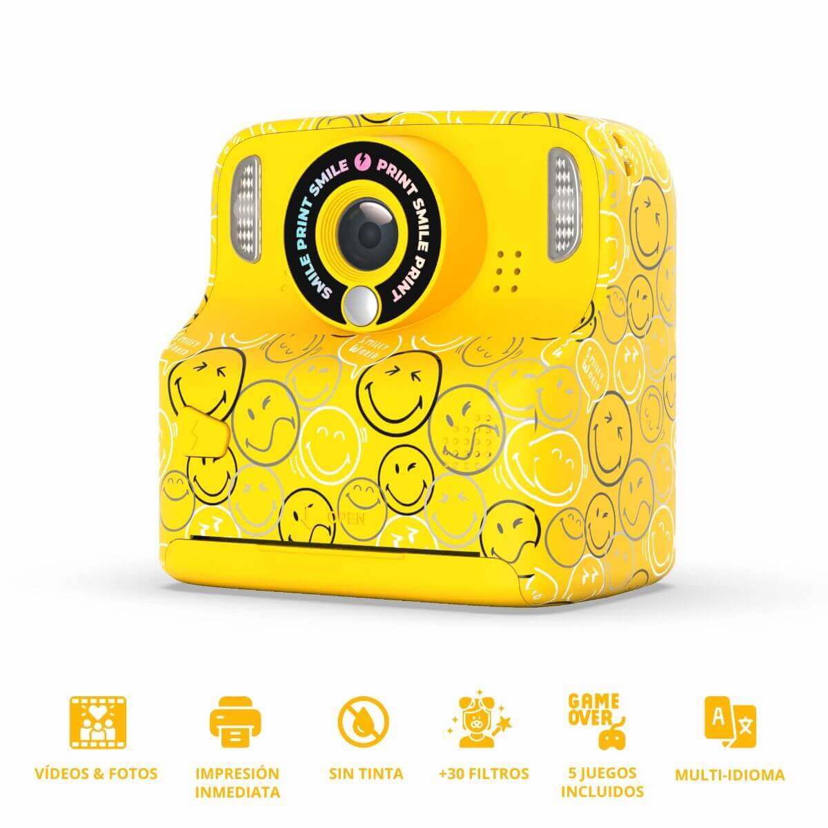 Cámara Digital Instantánea PIXIPRINT - Smiley Amarillo