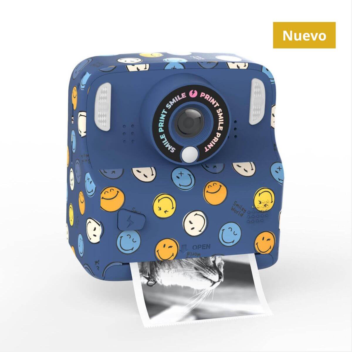 Cámara Digital Instantánea PIXIPRINT - Smiley Azul