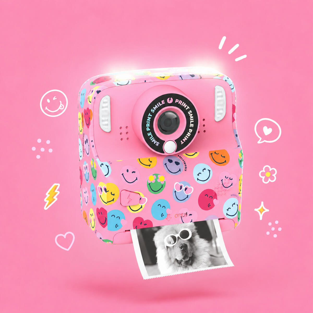 Cámara Digital Instantánea PIXIPRINT - Smiley Rosa