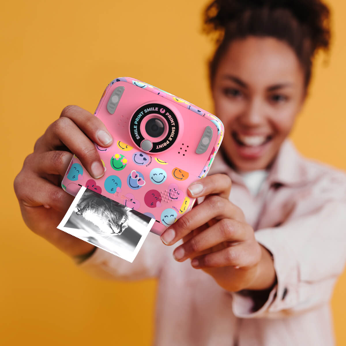 Cámara Digital Instantánea PIXIPRINT - Smiley Rosa