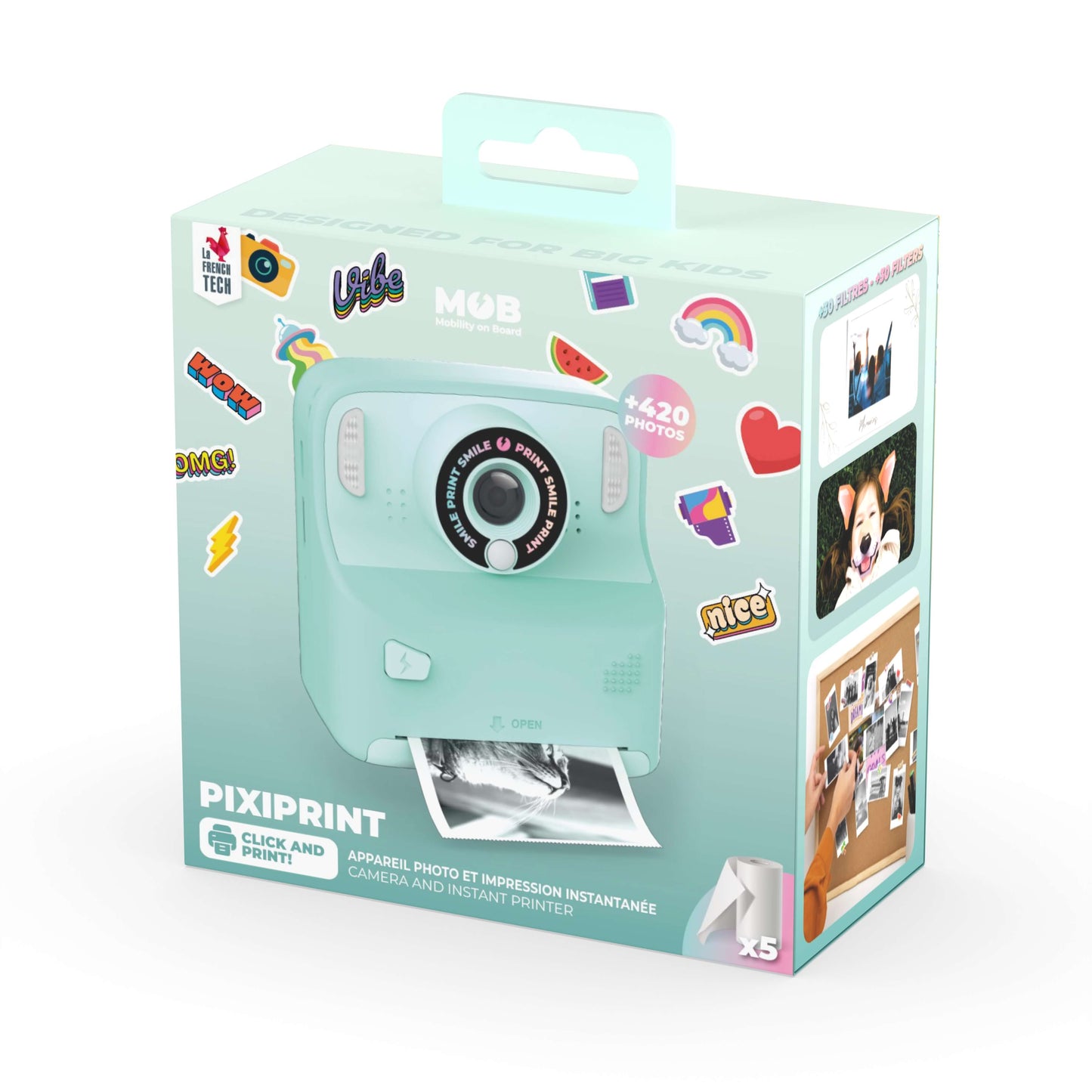 Cámara Digital Instantánea PIXIPRINT - Turquesa