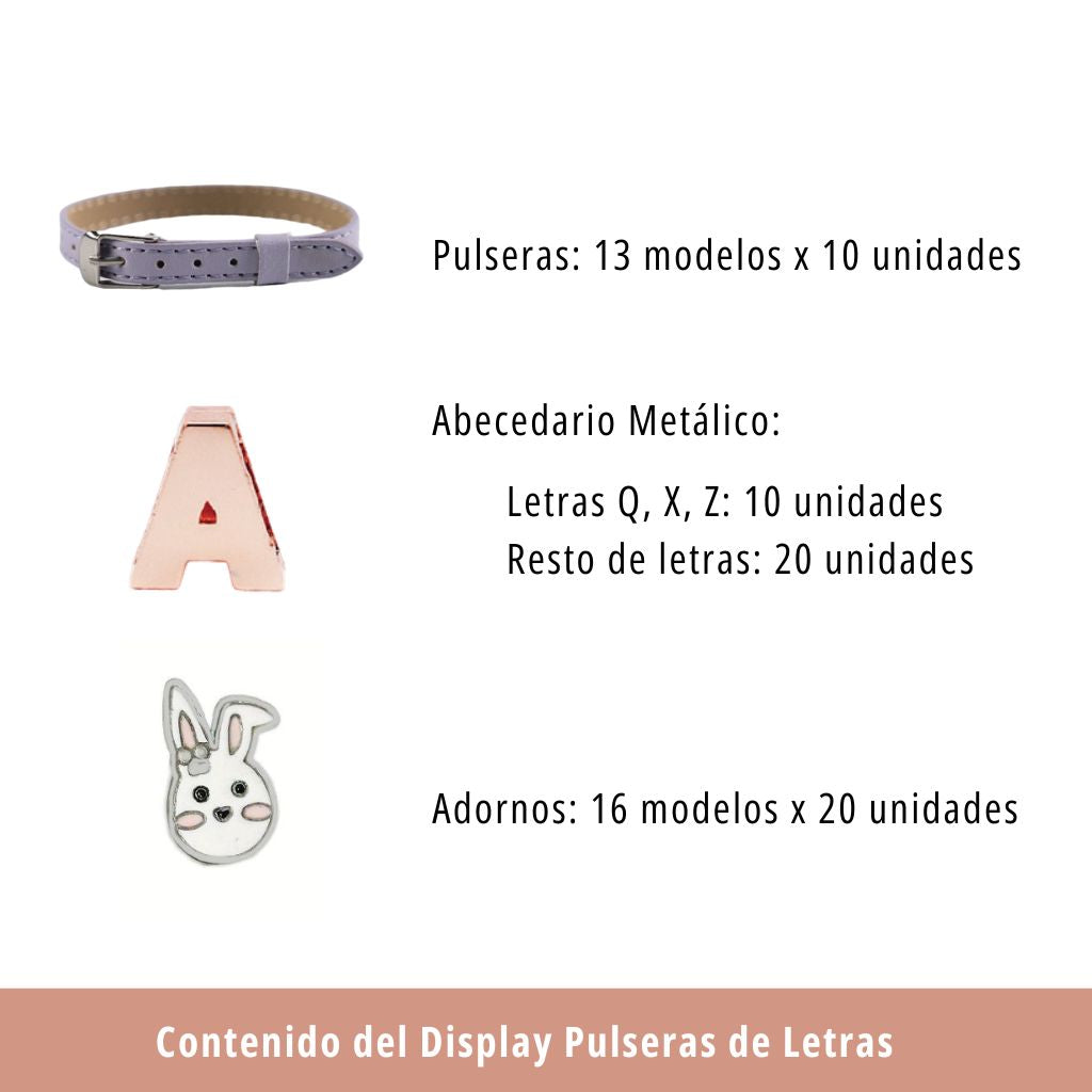 Display Pulseras Letras