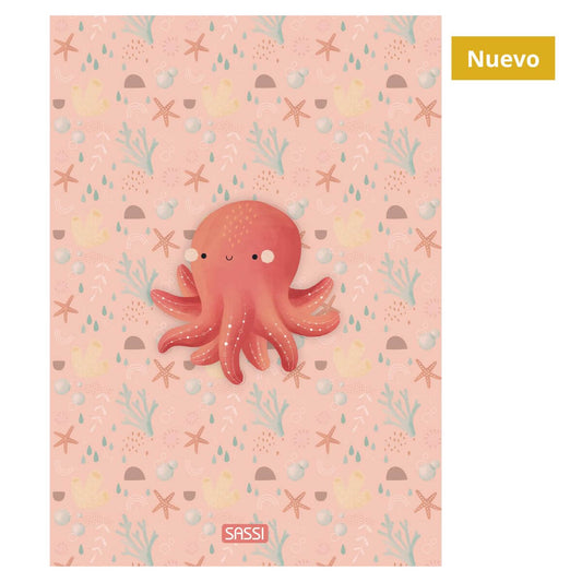 Cuaderno cuadriculado A4 Pulpo