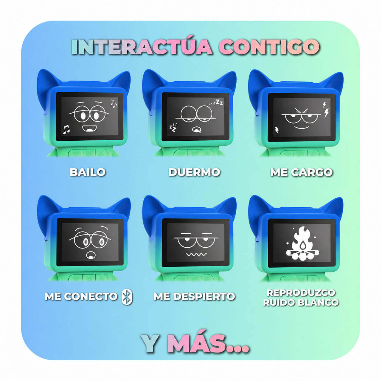 Despertador y Altavoz DANCING CLOCK - Azul