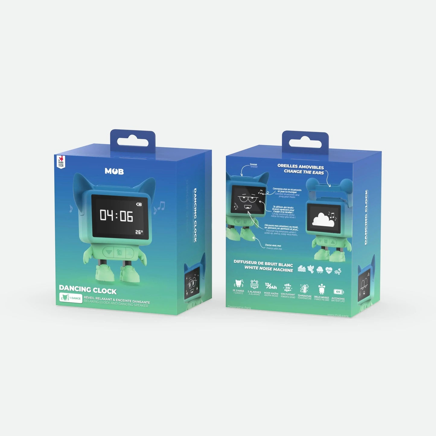 Despertador y Altavoz DANCING CLOCK - Azul