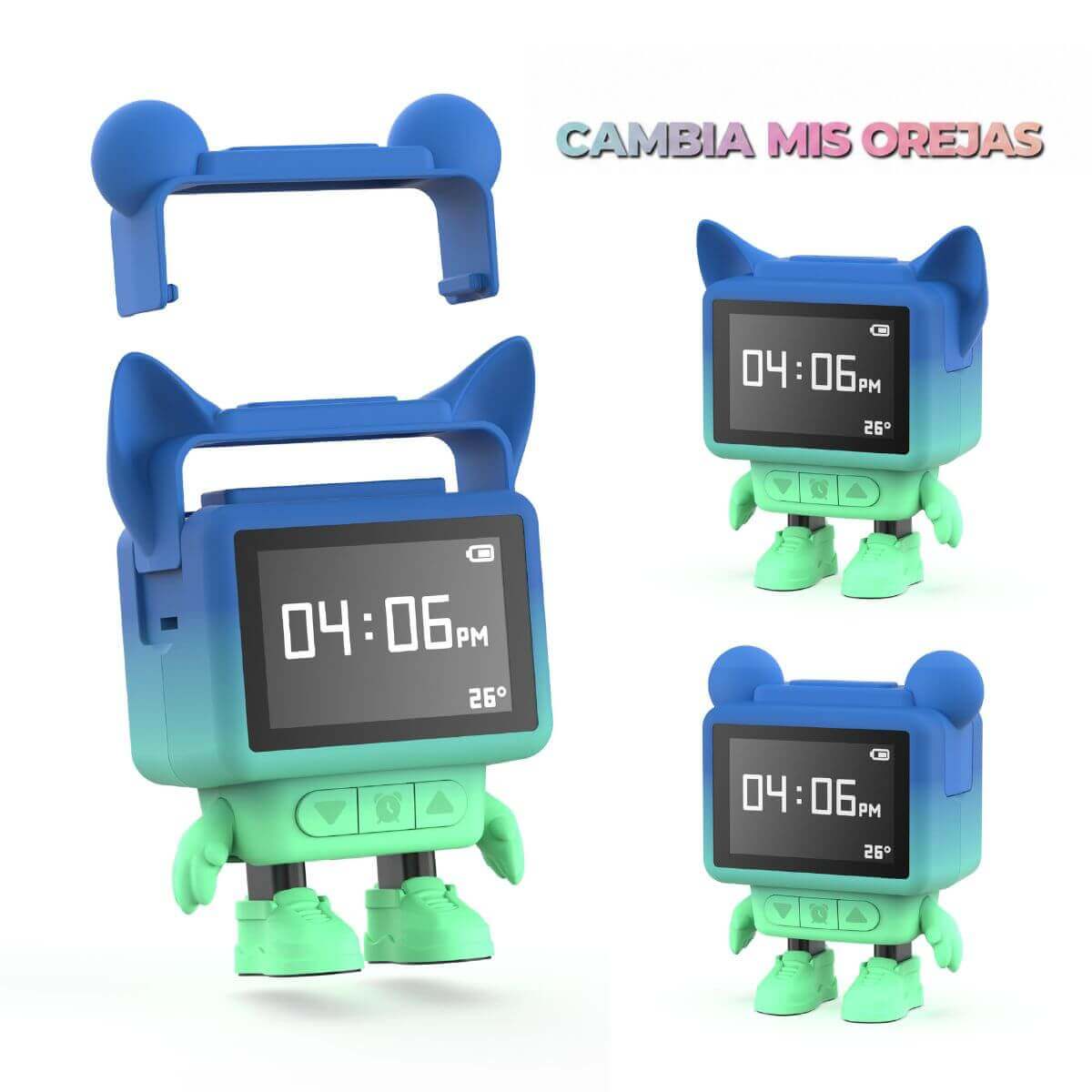 Despertador y Altavoz DANCING CLOCK - Azul