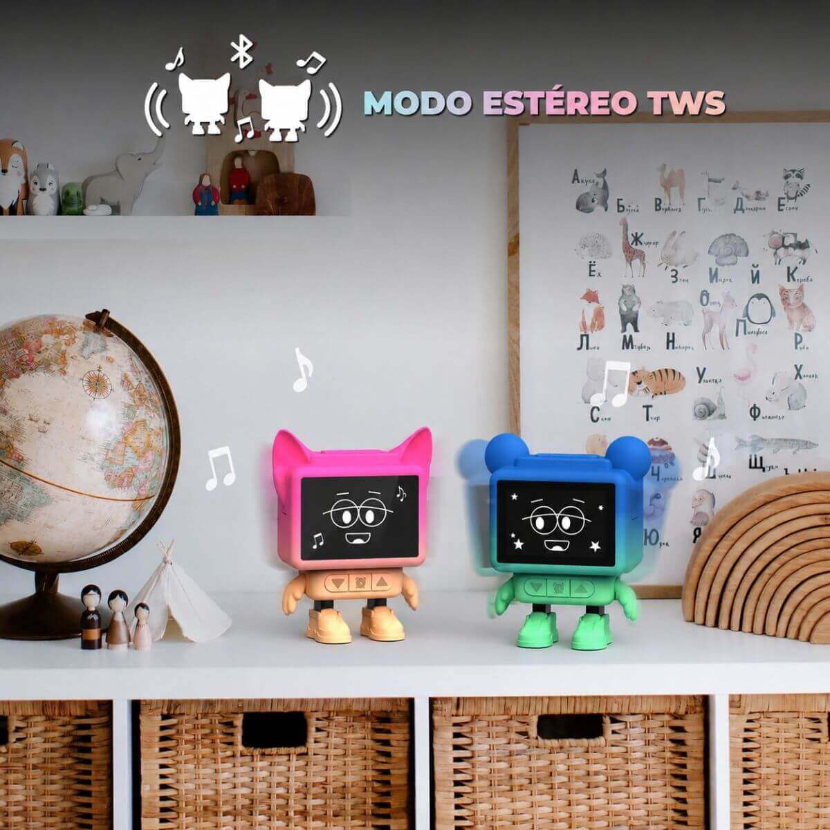 Despertador y Altavoz DANCING CLOCK - Azul