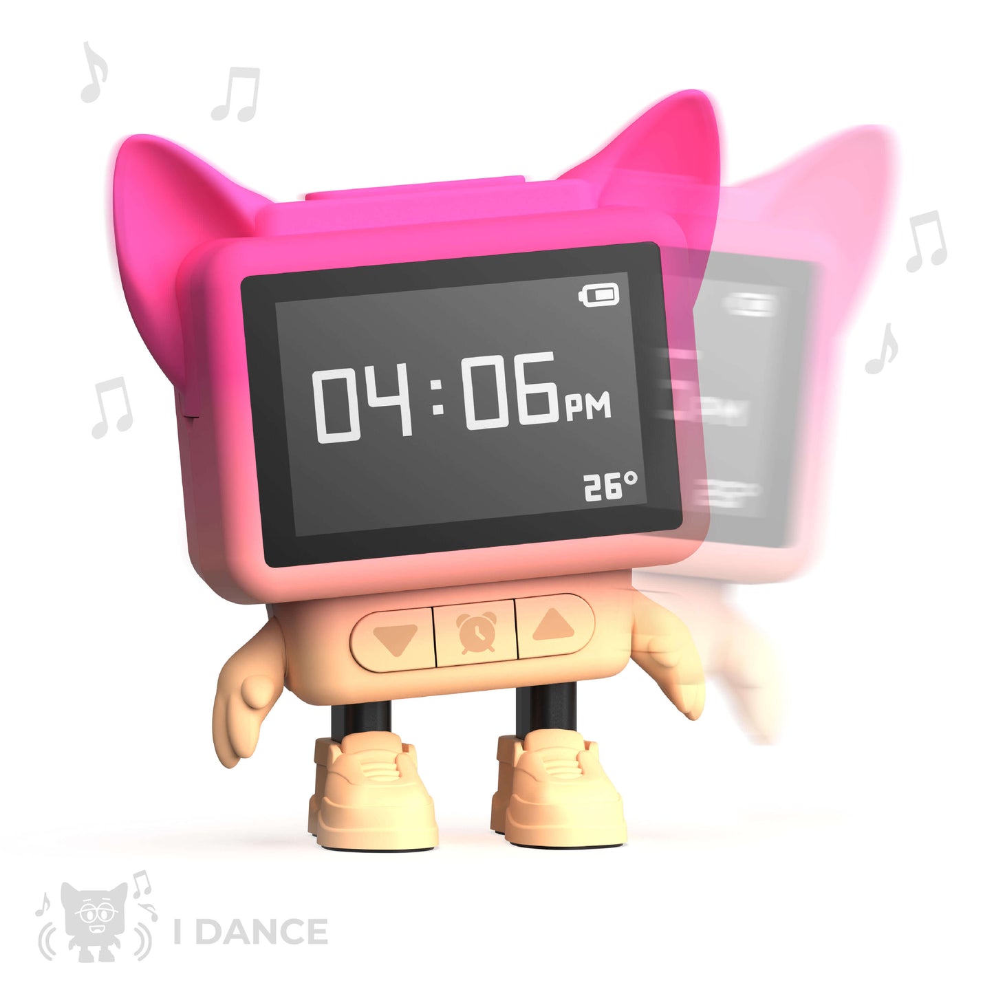 Despertador y Altavoz DANCING CLOCK - Rosa