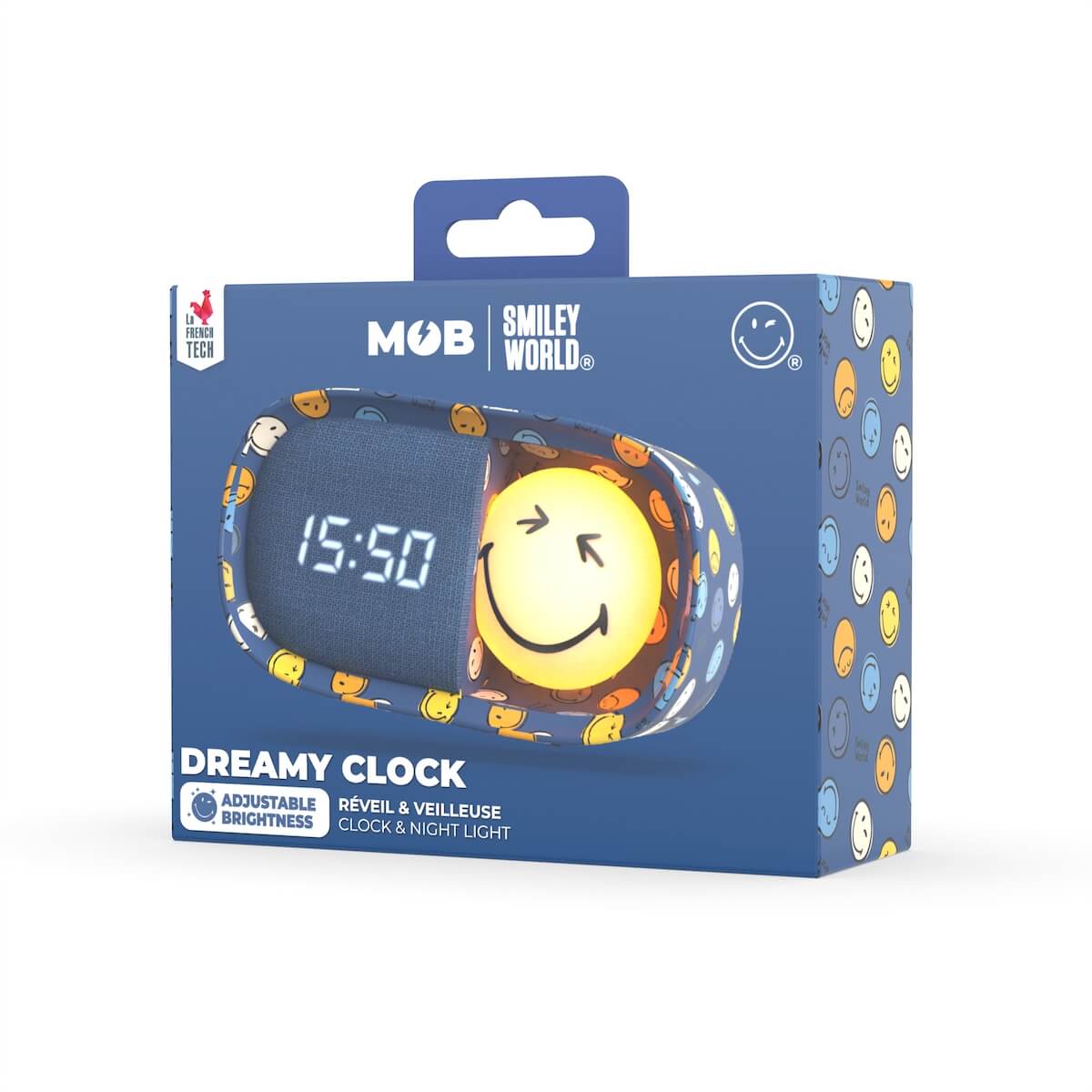 Despertador y Luz Nocturna SMILEY CLOCK - Azul