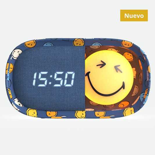Despertador y Luz Nocturna SMILEY CLOCK - Azul