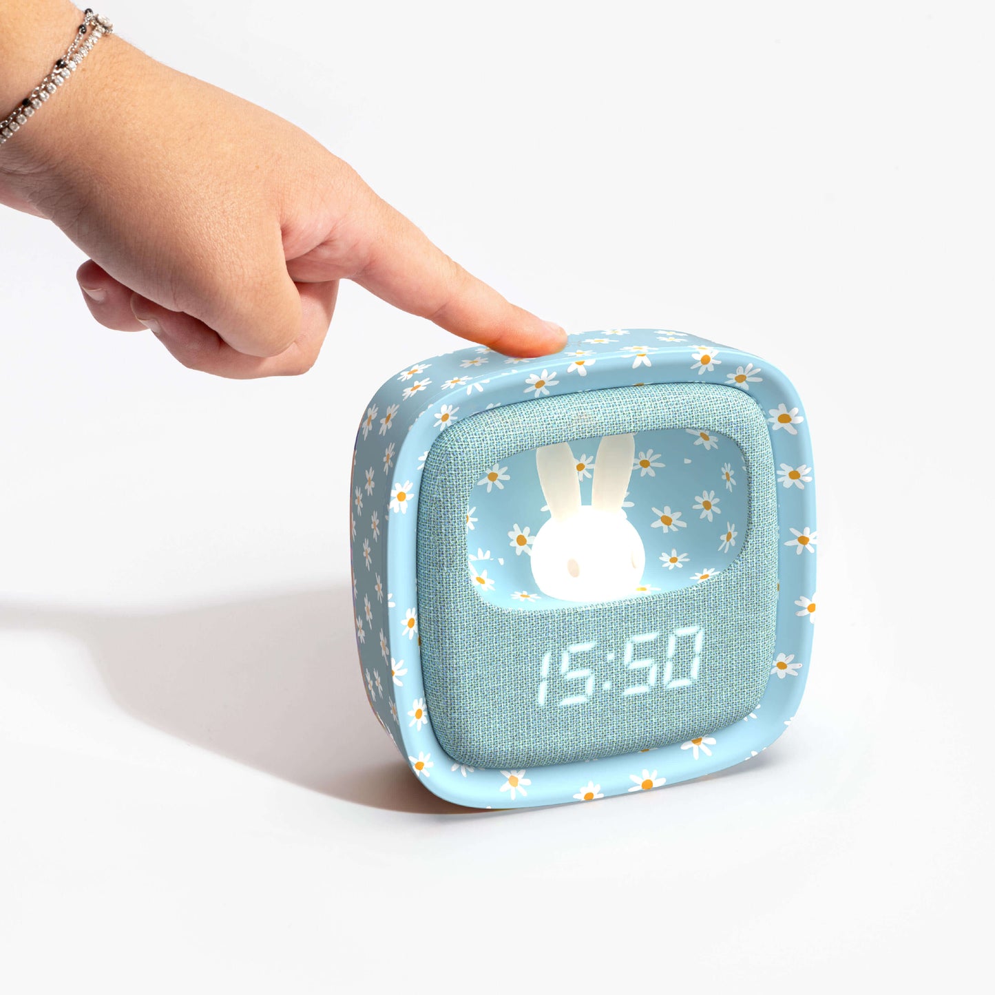 Despertador y Luz Nocturna BILLY CLOCK - Azul Margaritas